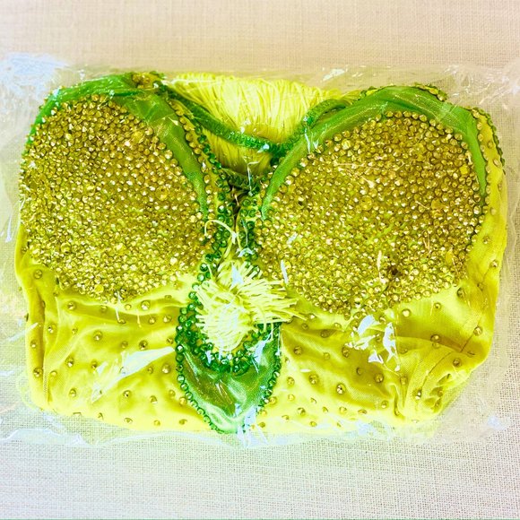 NEON YELLOW-GREEN Latin Rhythm Ballroom Dance Dress, U.S. 0-2, SIZE XS/S - Picture 4 of 5